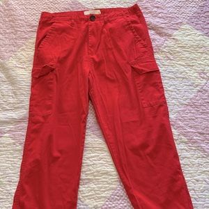 Streetwear society red cargo pants, size US L.
